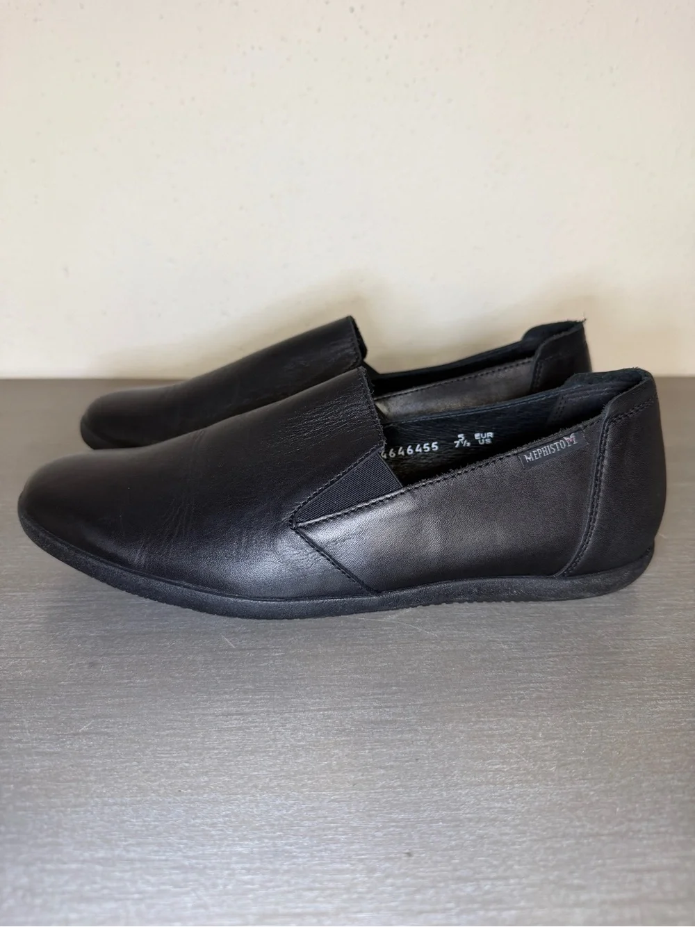Mephisto Shoes Womens 7.5 Air Jet Slip On Flats Leather Classic Comfort Office